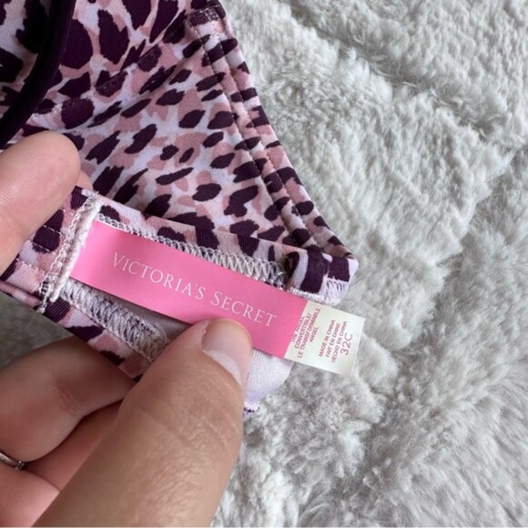 Victoria's Secret | Purple Cheetah "The Angel Convertible" Bikini Top | Size 32C - Picture 10 of 12